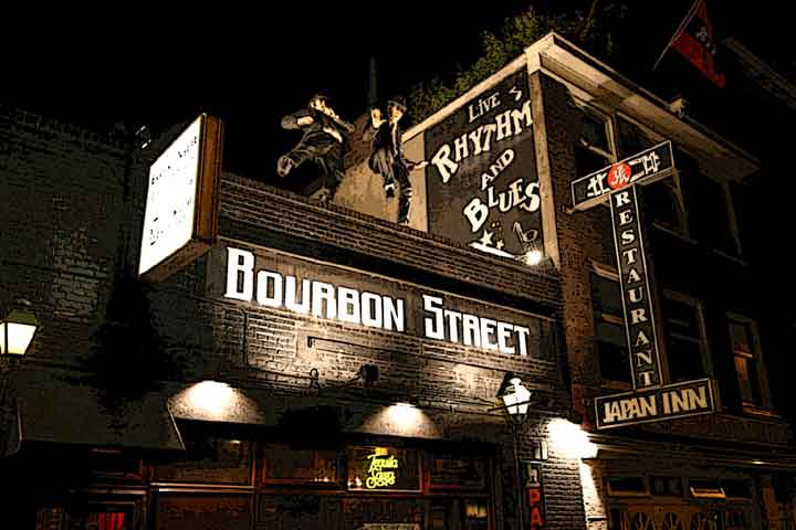 Fachada da balada Bourbon Street em Amsterdã