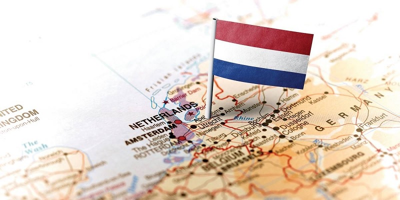 Bandeira e mapa da Holanda